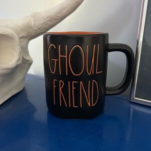 Rae Dunn Halloween Black and Orange Ghoul Friend Mug